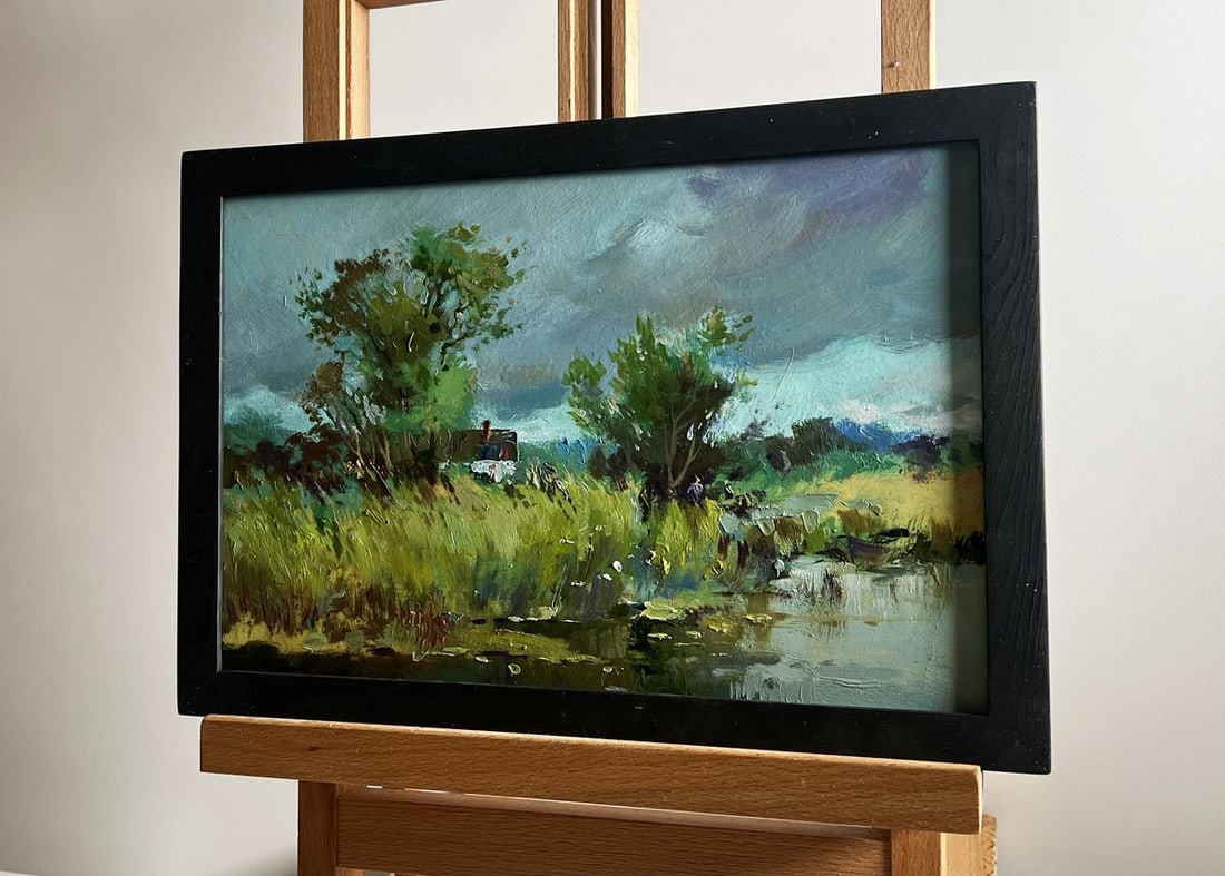 Oil painting On the outskirts of the village Yuriy Suprunchuk - 2