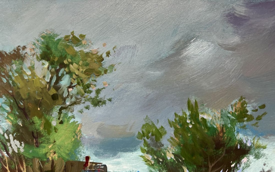 Oil painting On the outskirts of the village Yuriy Suprunchuk - 5