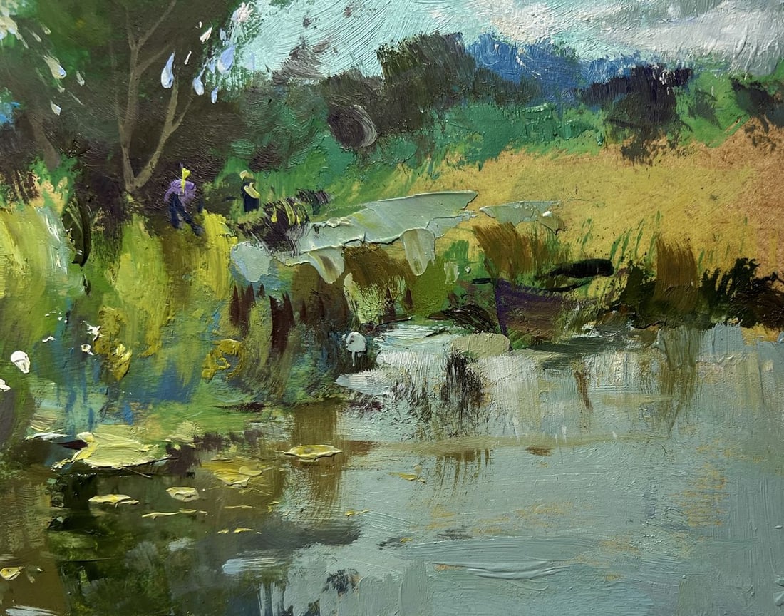 Oil painting On the outskirts of the village Yuriy Suprunchuk - 7