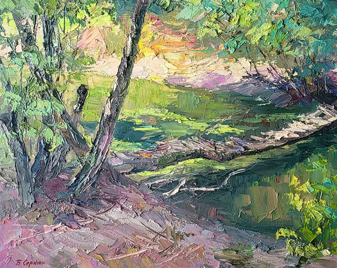Oil painting Bridge over the river Boris Serdyuk - 6