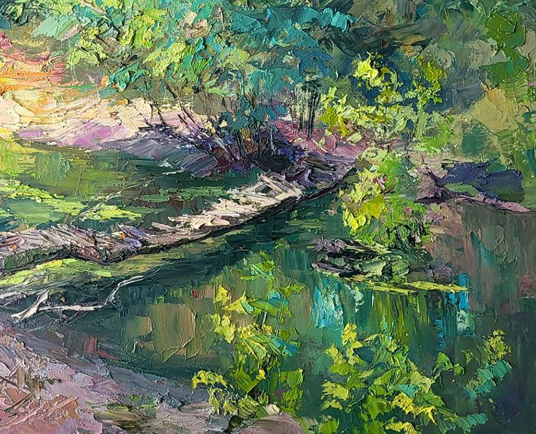 Oil painting Bridge over the river Boris Serdyuk - 7