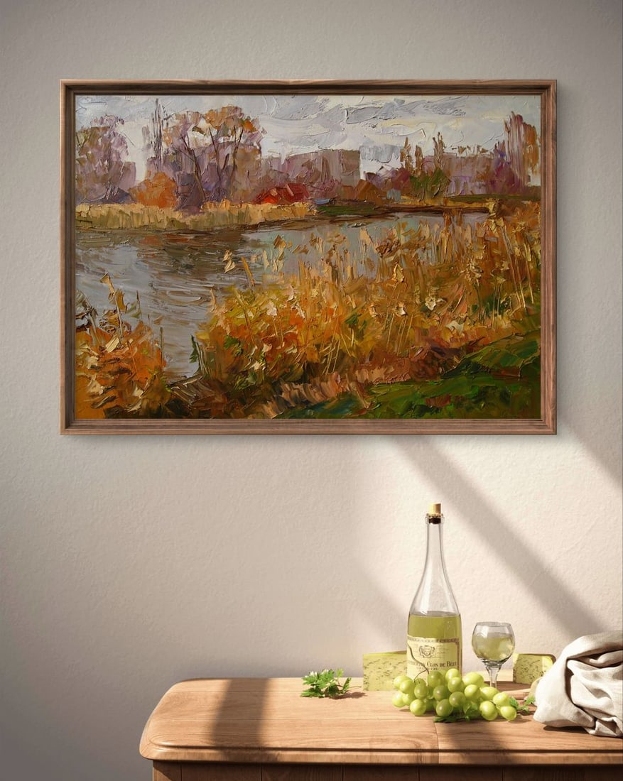Oil painting Autumn river Boris Serdyuk - 2