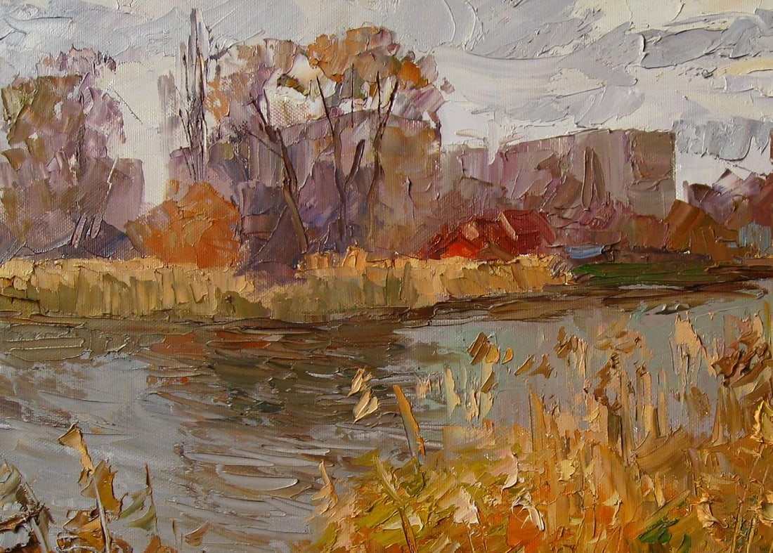 Oil painting Autumn river Boris Serdyuk - 4