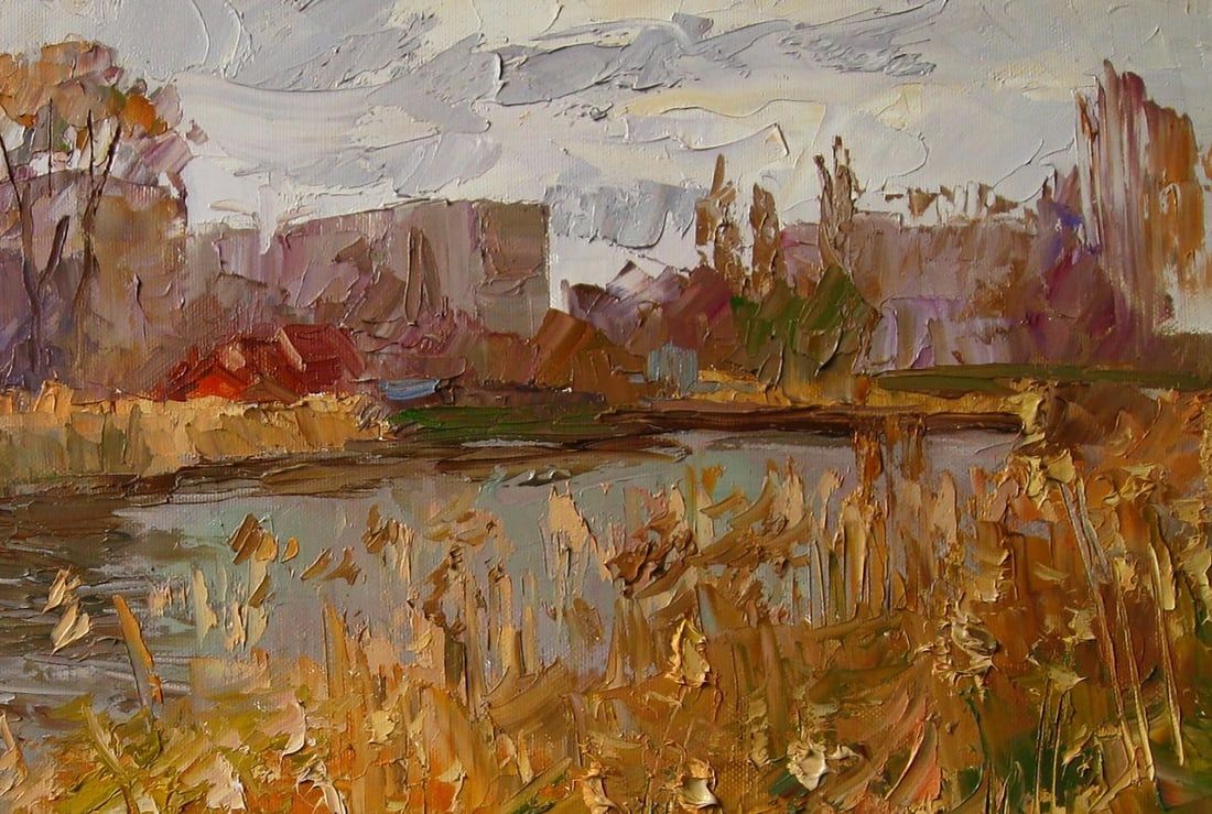 Oil painting Autumn river Boris Serdyuk - 5