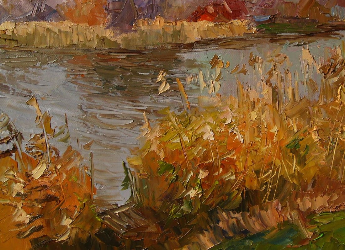 Oil painting Autumn river Boris Serdyuk - 6