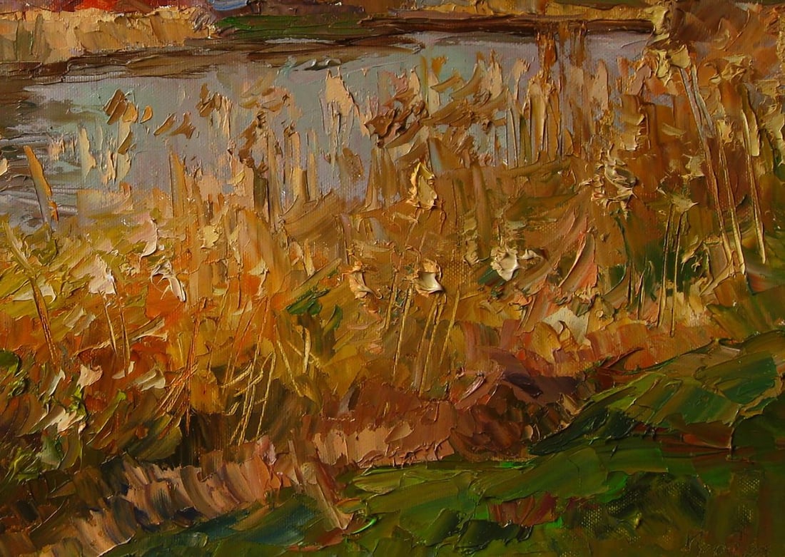 Oil painting Autumn river Boris Serdyuk - 7