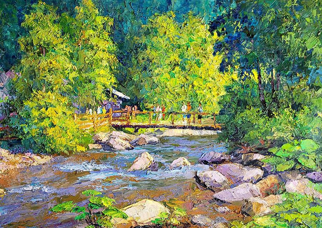 Oil painting April morning at the temple Boris Serdyuk - 5