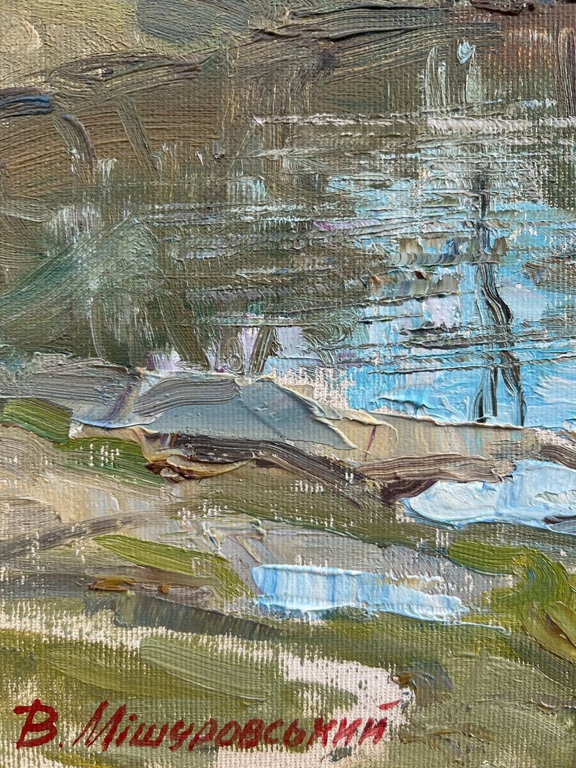 Oil painting April on the river V. Mishurovsky - 3