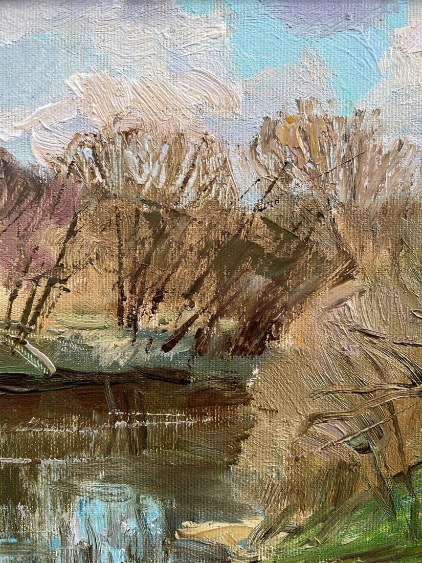 Oil painting April on the river V. Mishurovsky - 4