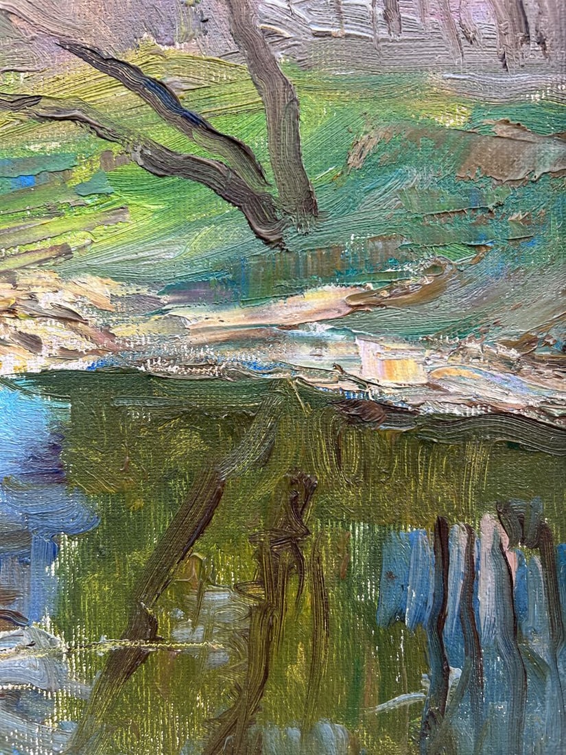 Oil painting April on the river V. Mishurovsky - 7