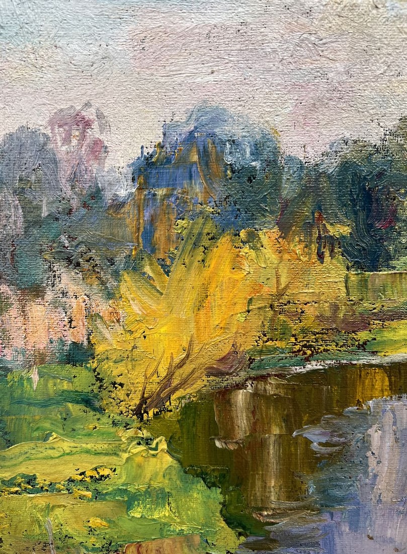 Oil painting Summer morning by the river V. Mishurovsky - 4