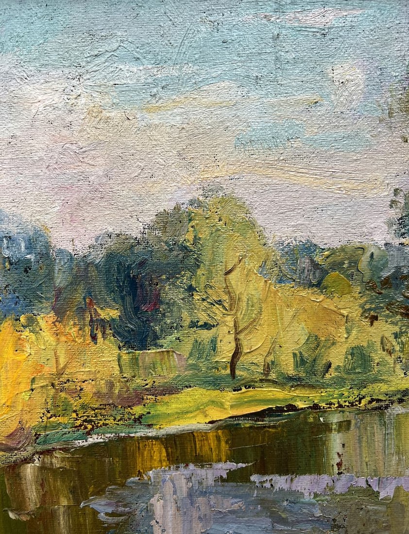 Oil painting Summer morning by the river V. Mishurovsky - 5