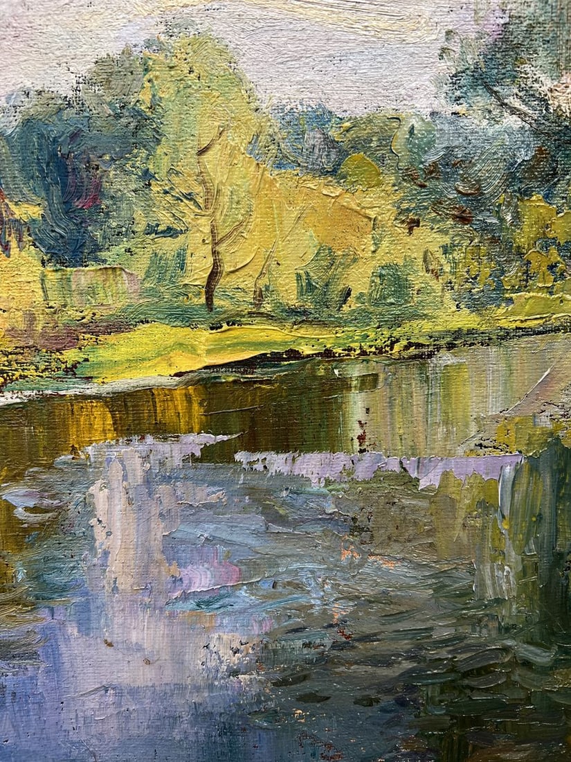 Oil painting Summer morning by the river V. Mishurovsky - 6