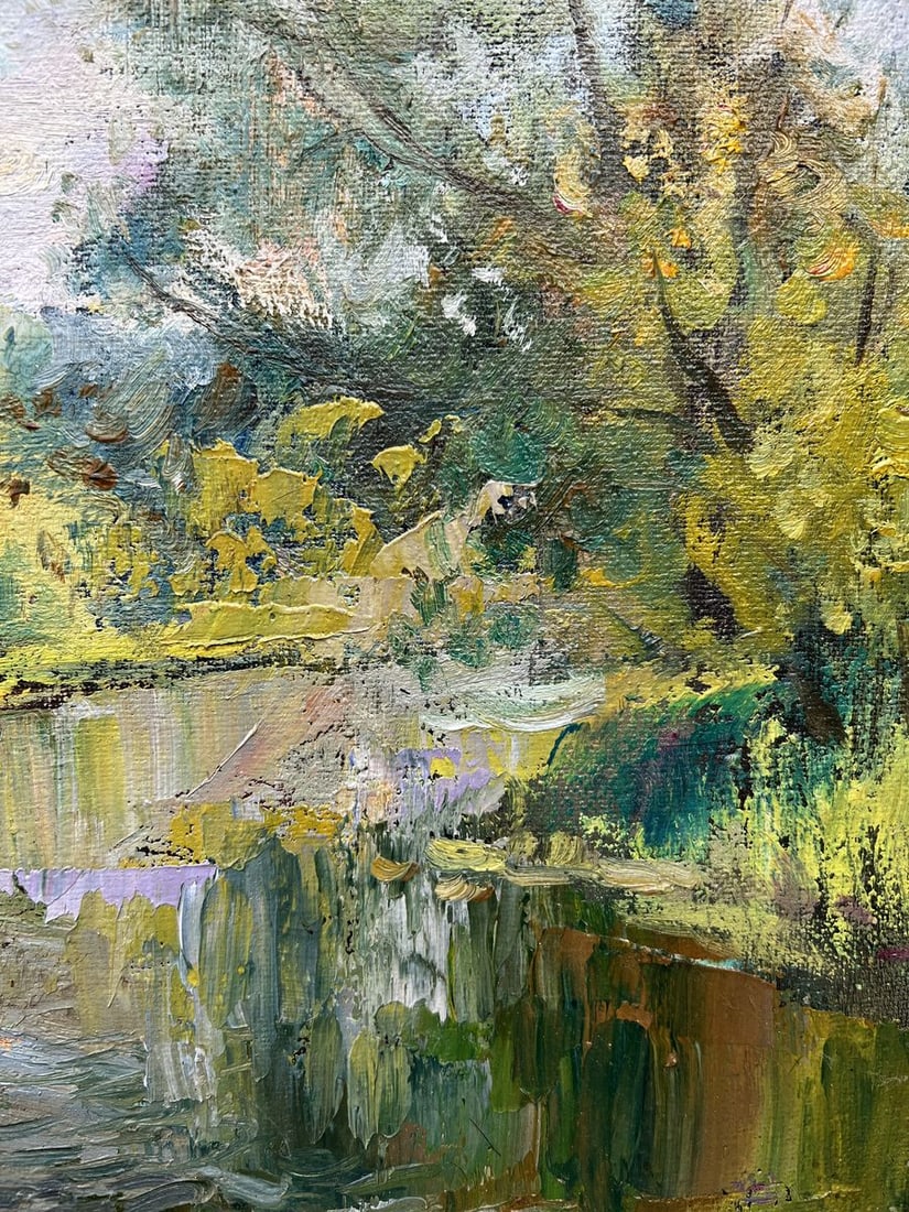 Oil painting Summer morning by the river V. Mishurovsky - 7
