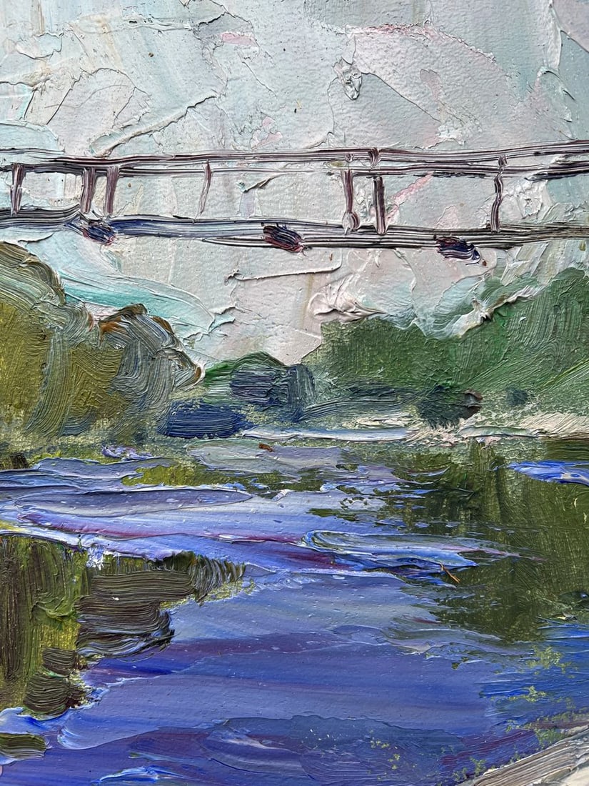 Oil painting Bridge over the river V. Mishurovsky - 3