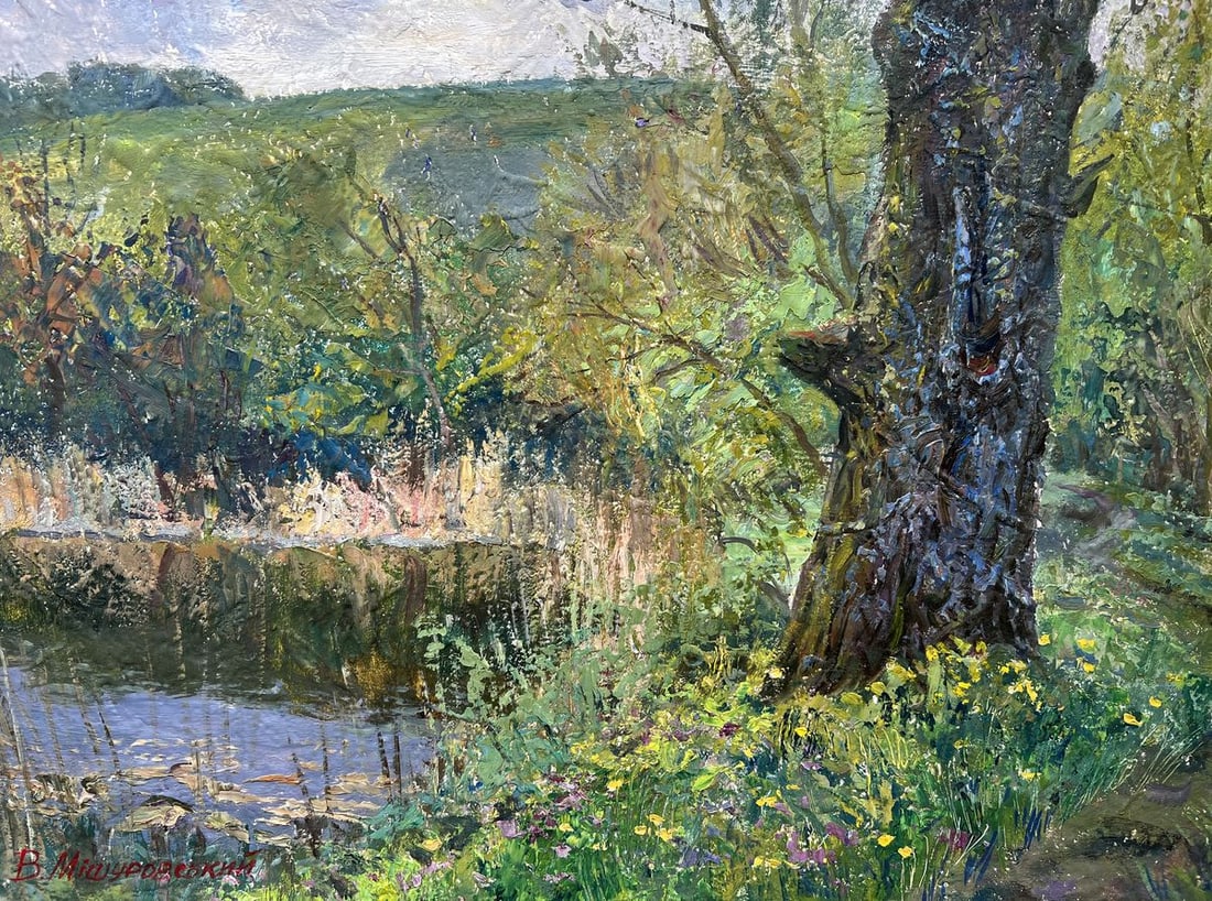 Oil painting Spring sunset V. Mishurovsky (1 of 11)