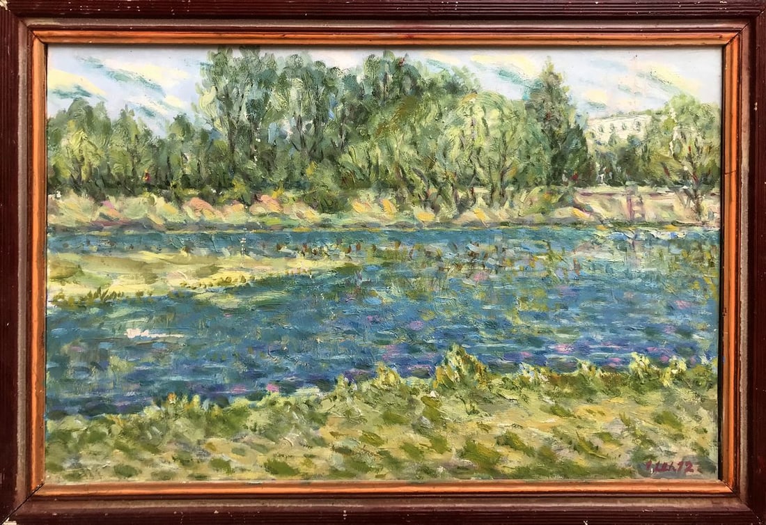 Oil painting On Psla Shapoval Ivan Leontyevich: NoAAA2953"On the Psel" is an enchanting oil painting that captures the essence of a serene landscape. This picturesque masterpiece draws the viewer into a tranquil setting, transporting them to the