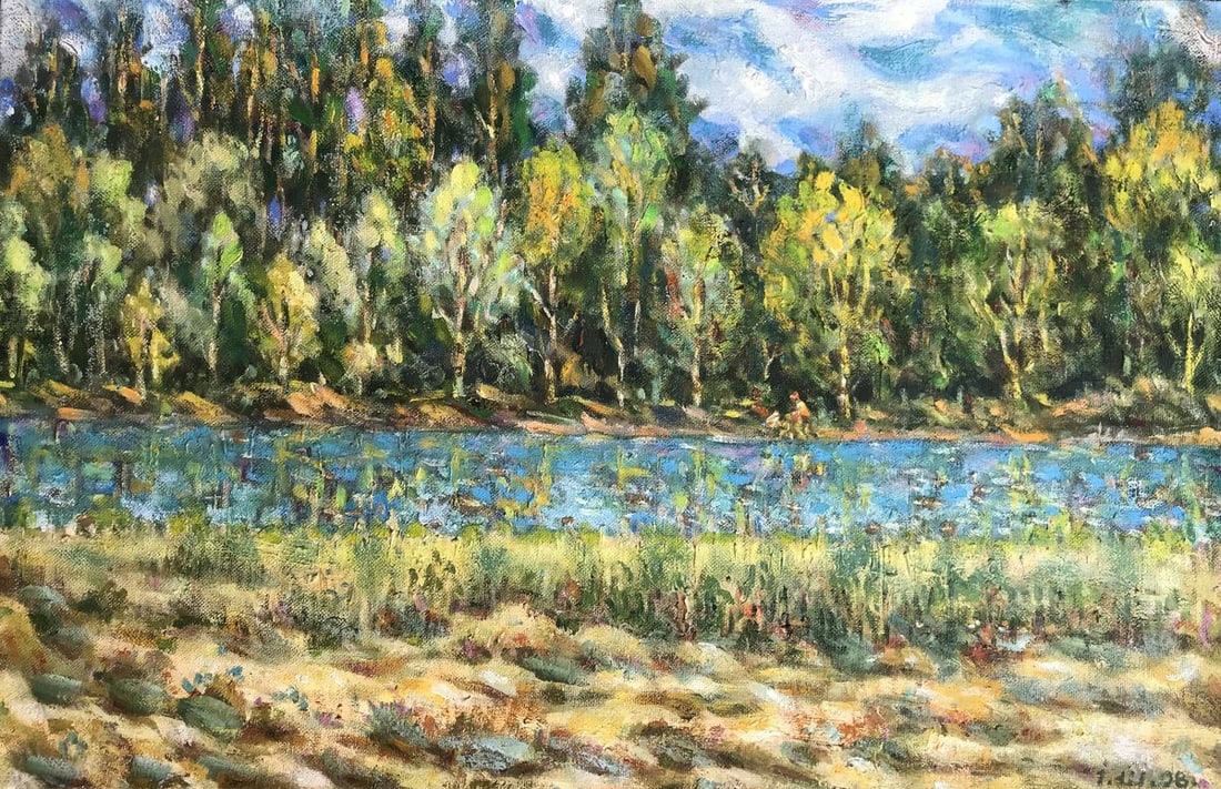 Oil painting The village of Mykhailivka Shapoval Ivan Leontyevich: NoAAA2977"Mikhailovka Village" is a captivating oil painting that depicts a serene landscape with a charming rural setting. The artist skillfully brings to life a picturesque scene, capturing the esse
