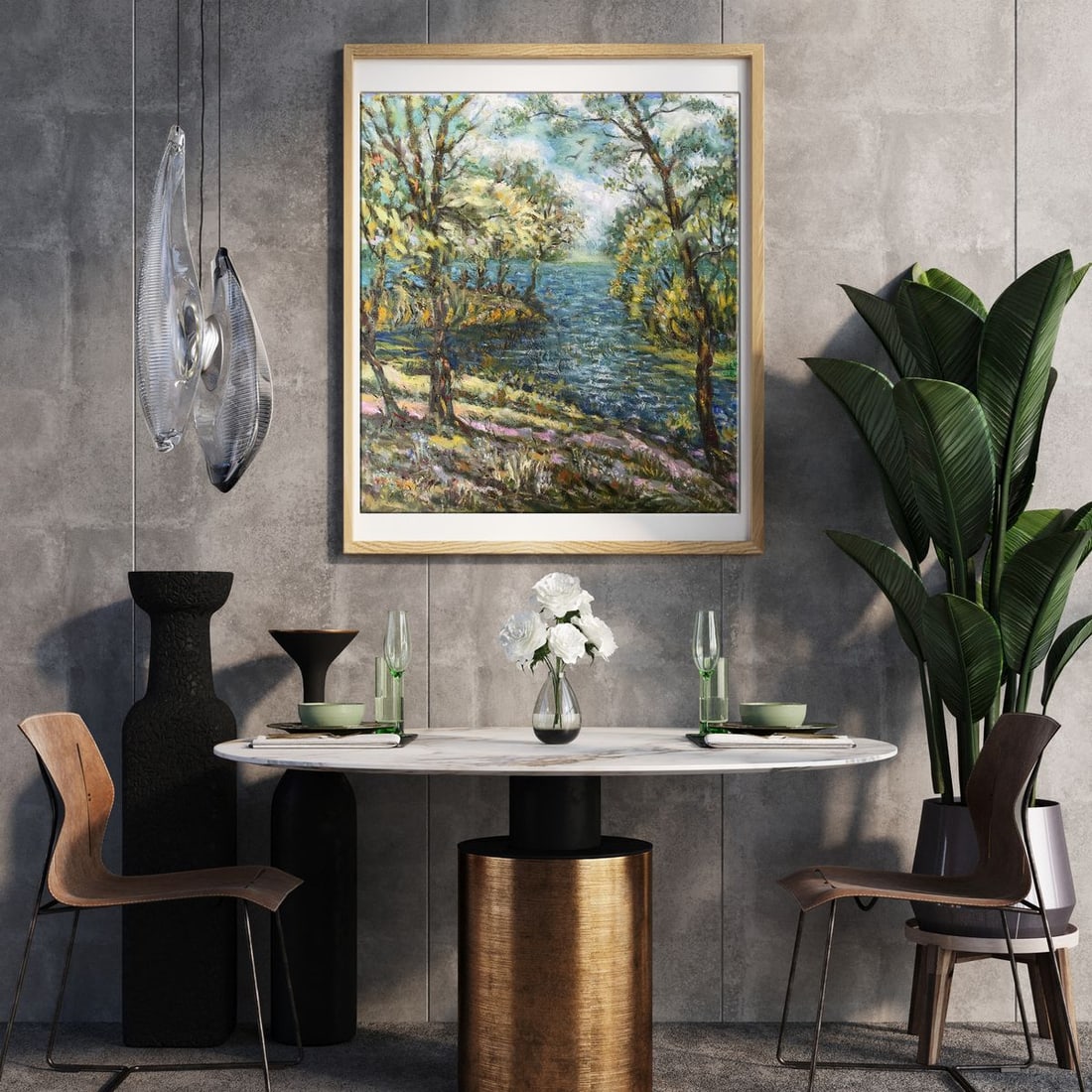 Oil painting A river flows Shapoval Ivan Leontyevich - 2
