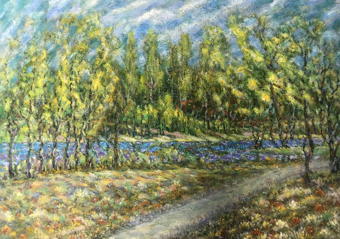 Oil painting The landscape of Sumy region Shapoval Ivan Leontyevich: NoAAA2998"Landscape of the Sumy Region" is an exquisite oil painting that captures the serene beauty of a countryside scene. This masterful artwork depicts a captivating landscape composed of natural 