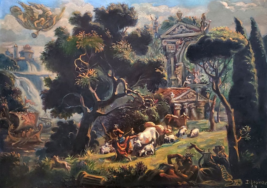 Oil painting Noon in Italy Litvinov Daniil Olegovich: NoLitv 1138*** ABOUT THIS PAINTING **** TITLE: "Noon in Italy"* ARTISTS: Litvinov Daniil Olegovich* SIZE: 88x62.5 cm/'34.64x24.60 inches'* MEDIUM: oil, canvas* HAND PAINTED: Original painting from