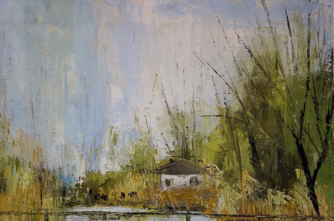 Oil painting Bridge to the village Merkulov Valentin Nikolaevich - 4