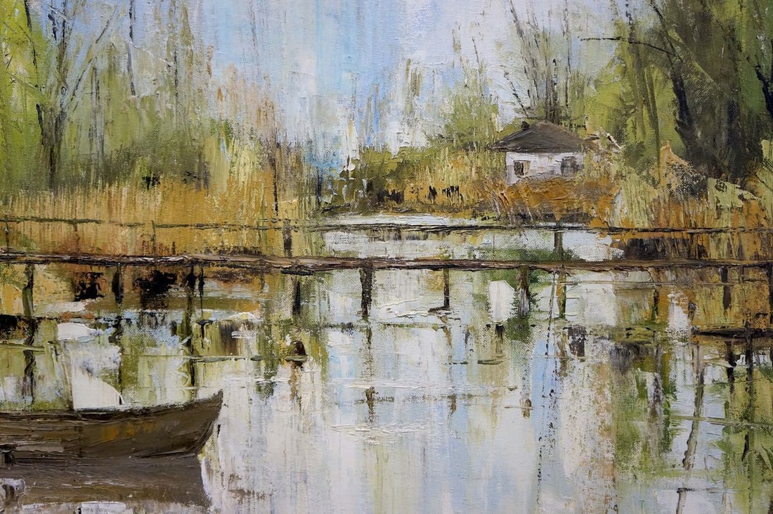 Oil painting Bridge to the village Merkulov Valentin Nikolaevich - 6