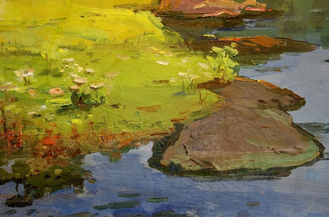 Oil painting River landscape - 2