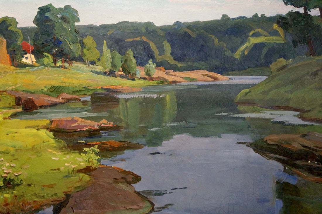 Oil painting River landscape - 6