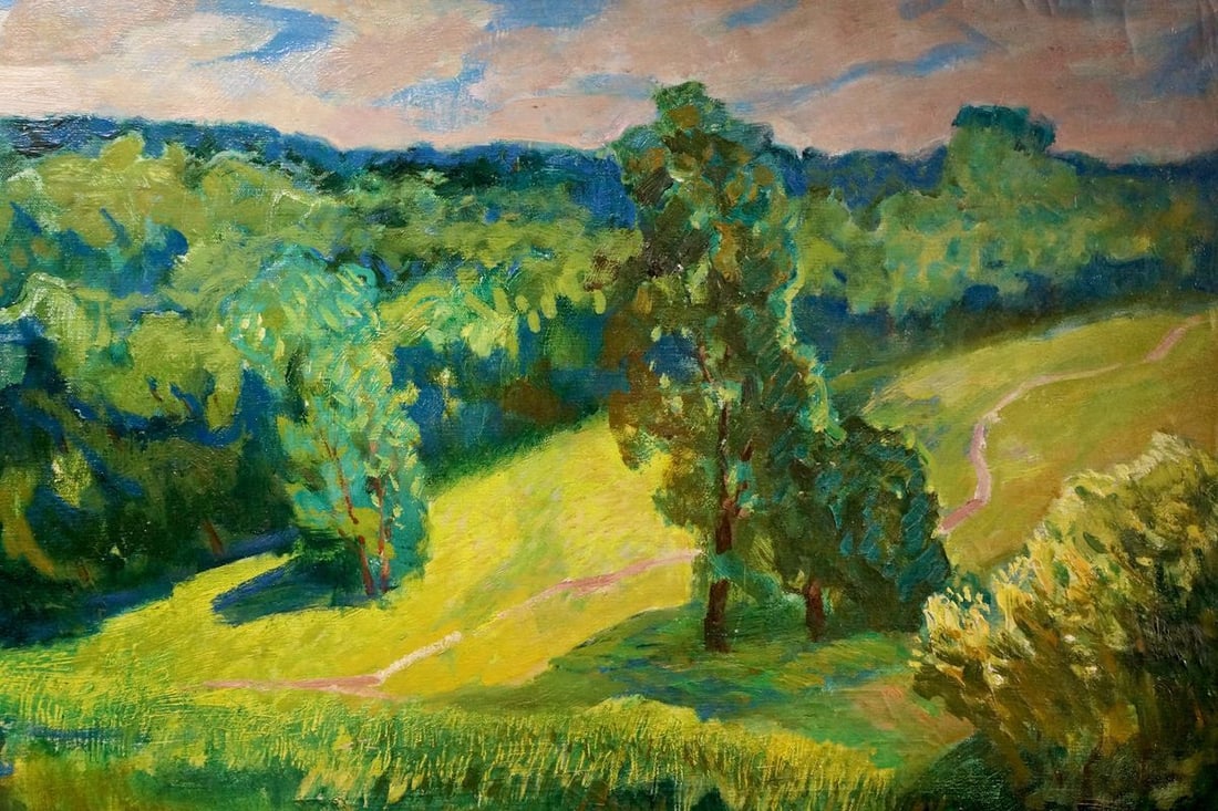 Oil painting River landscape - 4