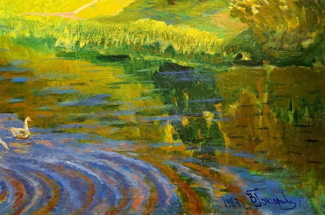 Oil painting River landscape - 5