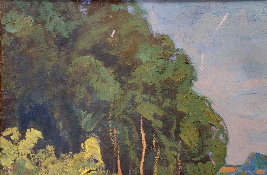 Oil painting Cows by the river - 2