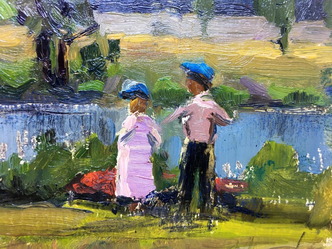Oil painting Kids by the river Popov I. A. - 3