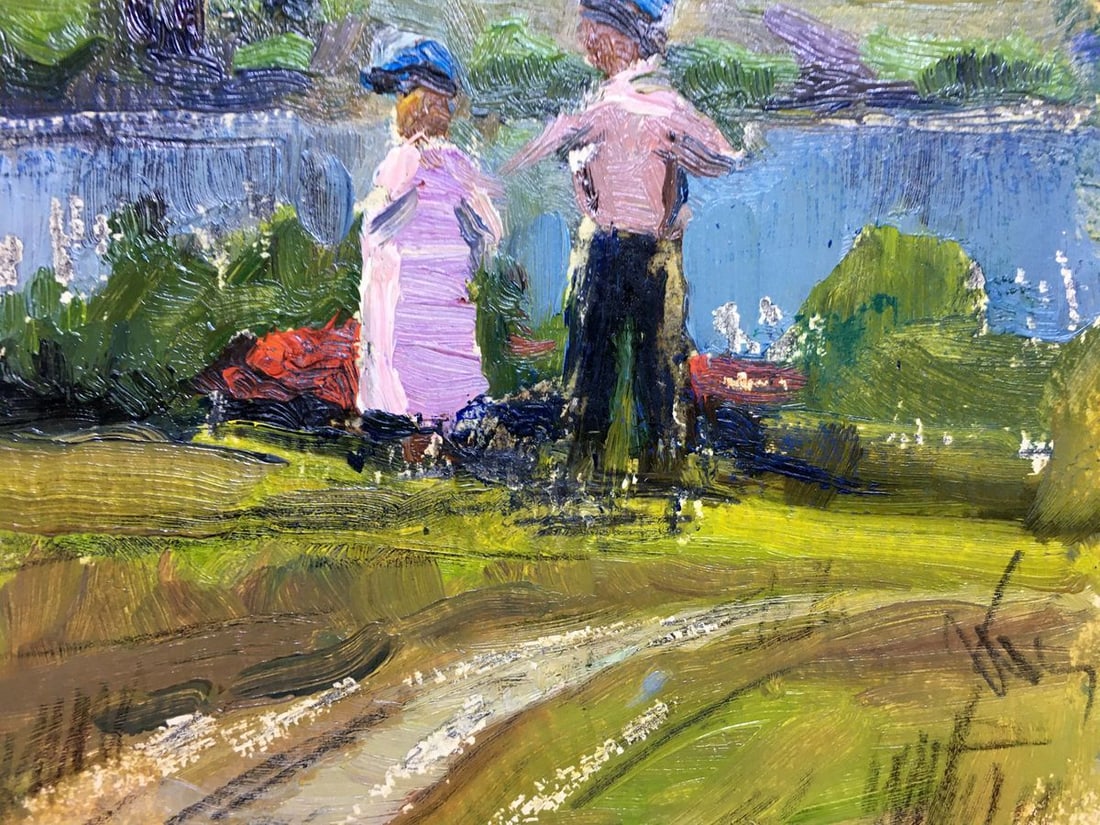 Oil painting Kids by the river Popov I. A. - 4