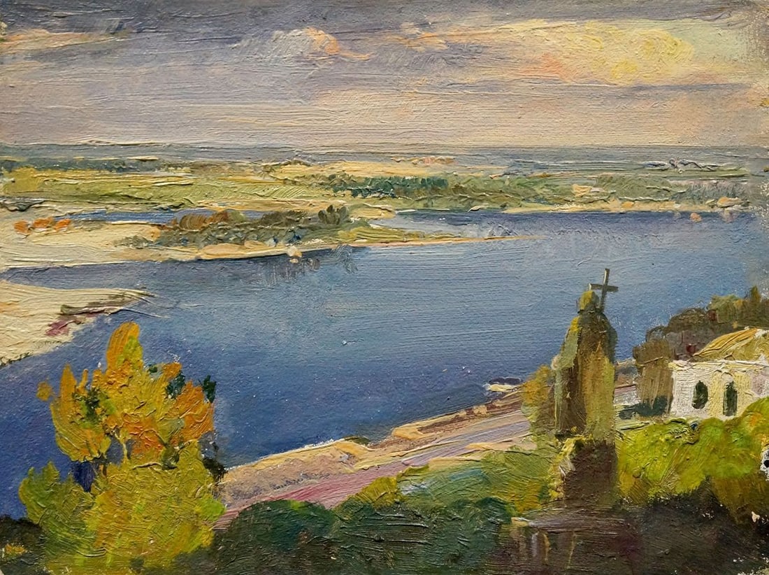 Oil painting After the rain Konovalyuk Fedor Zotikovich: NoVerns 1059 *** ABOUT THIS PAINTING *** * TITLE: "After the rain" * ARTISTS: Konovalyuk Fedor Zotikovich * SIZE: 23x31 cm/'9.05x12.20 inches' * MEDIUM: oil, cardboard * HAND PAINTED: Original paintin