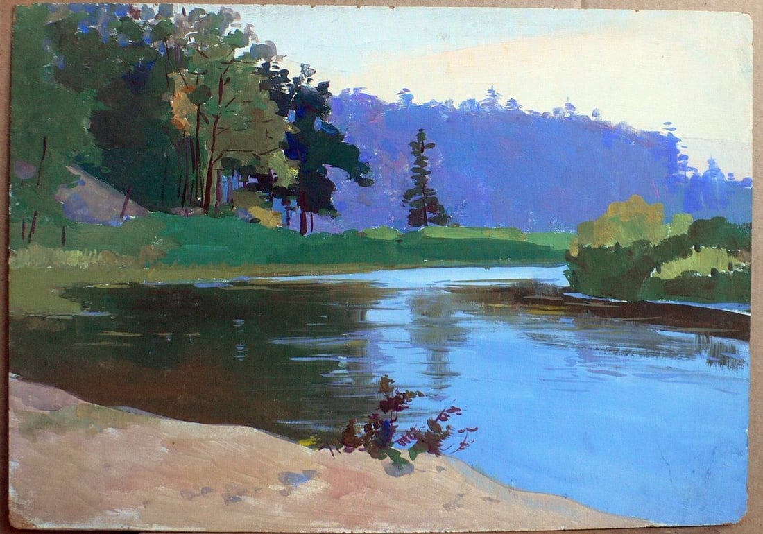 Tempera painting Joyful morning Rodzyn Nikolay Ivanovich: NoKork 49 *** ABOUT THIS PAINTING *** * TITLE: "Joyful morning" * ARTISTS: Rodzyn Nikolay Ivanovich * SIZE: 35x50 cm/'13.77x19.68 inches' * MEDIUM: tempera, cardboard * HAND PAINTED: Original