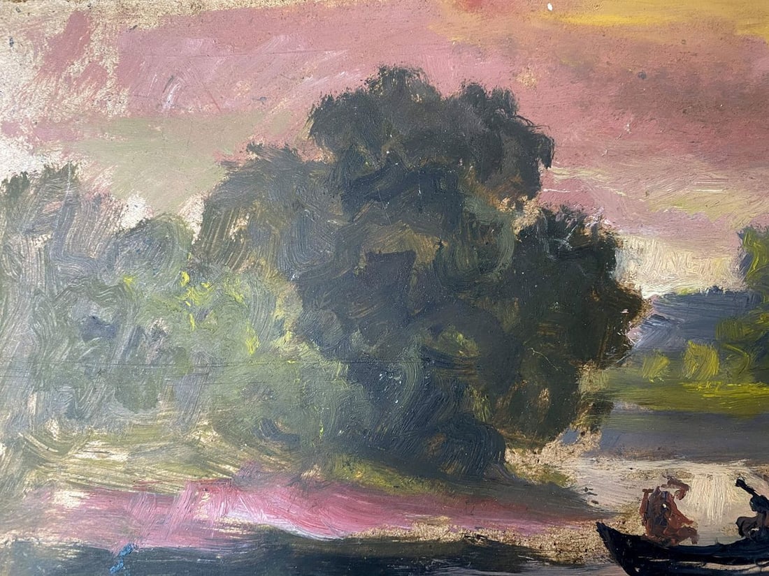 Oil painting Evening on the river Alexander Arkadievich Litvinov - 5