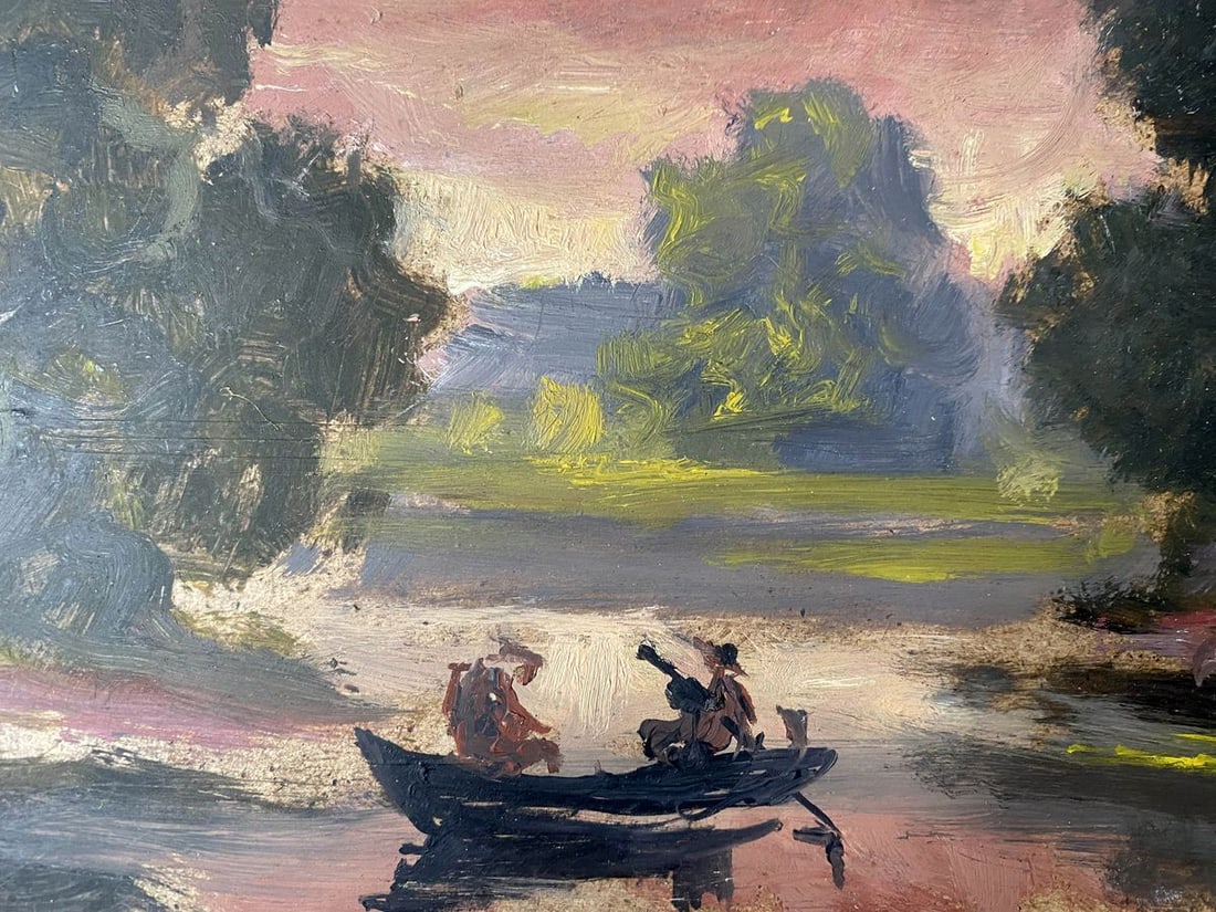 Oil painting Evening on the river Alexander Arkadievich Litvinov - 6