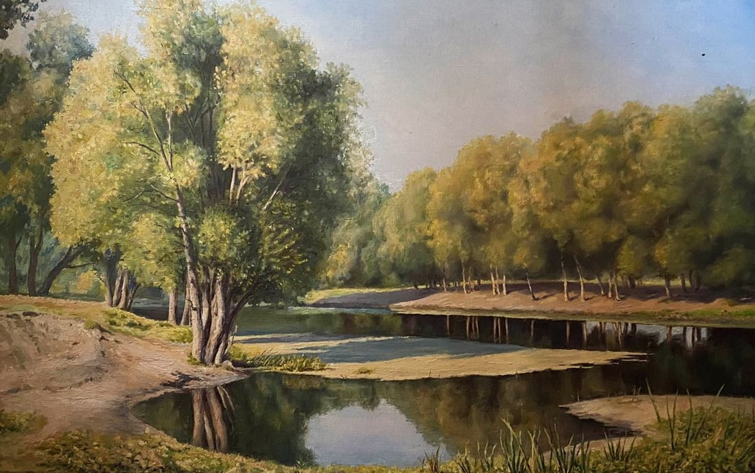 Oil painting Summer day Litvinov Arkady Petrovich: NoLitv 149 *** ABOUT THIS PAINTING *** * TITLE: "Summer day" * ARTISTS: Litvinov Arkady Petrovich * SIZE: 57x38 cm/'22.44x14.96 inches' * MEDIUM: oil, canvas * HAND PAINTED: Original painting from our