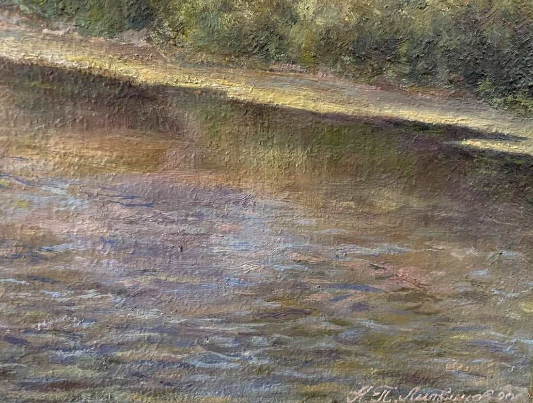 Oil painting On the river Litvinov Arkady Petrovich - 2