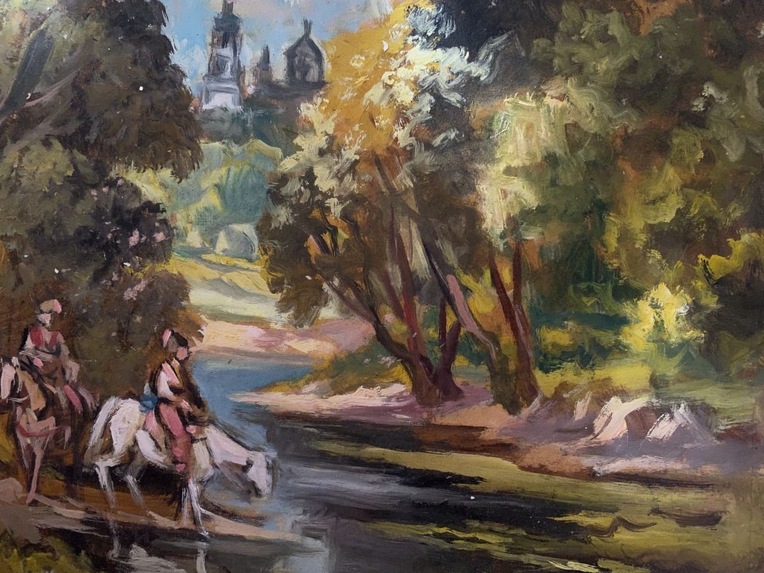 Oil painting By the ford Alexander Arkadievich Litvinov - 2