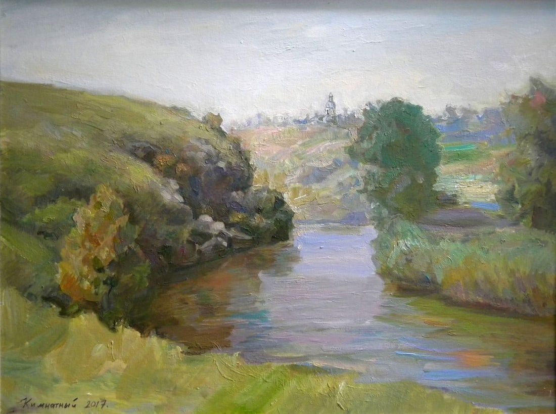 Oil painting Landscape Anatoly Kymnatny: NoKym 5 *** ABOUT THIS PAINTING *** * TITLE: "Landscape" * ARTISTS: Anatoly Kymnatny * SIZE: 30x40 cm/'11.81x15.74 inches' * MEDIUM: oil, dvp * HAND PAINTED: Original painting from our collection * CO