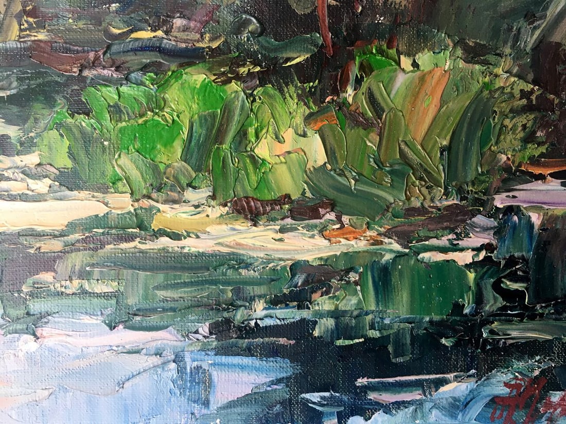 Oil painting River in the forest Alexander Nikolaevich Cherednichenko - 11