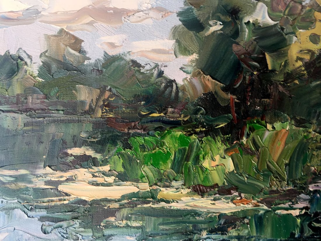 Oil painting River in the forest Alexander Nikolaevich Cherednichenko - 14