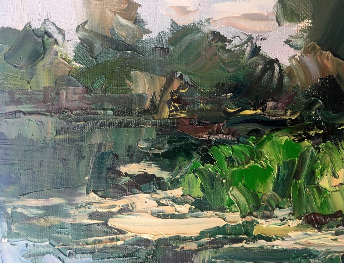 Oil painting River in the forest Alexander Nikolaevich Cherednichenko - 9