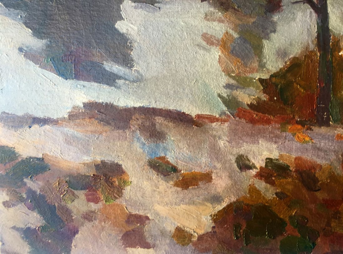 Oil painting Stream in the forest Peter Tovpev - 10