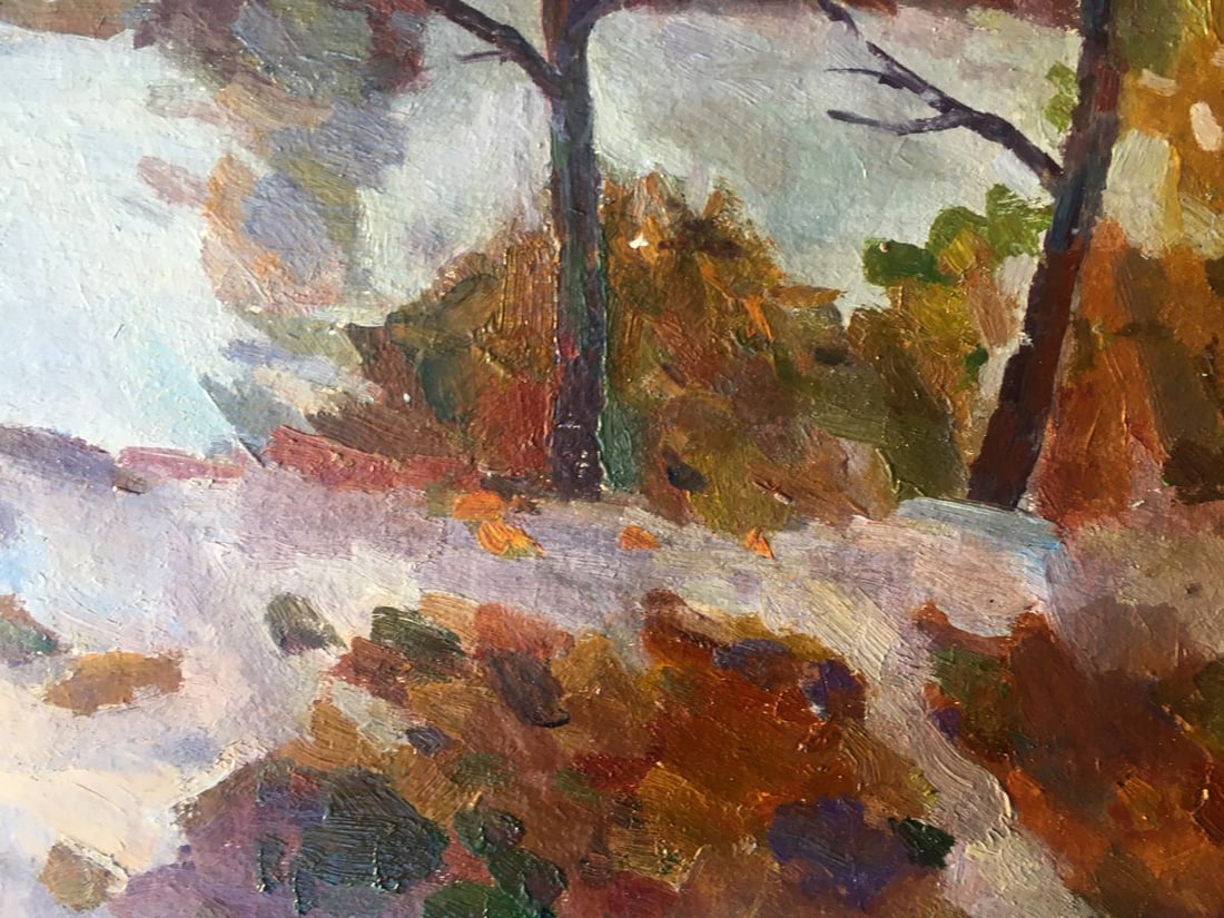 Oil painting Stream in the forest Peter Tovpev - 11