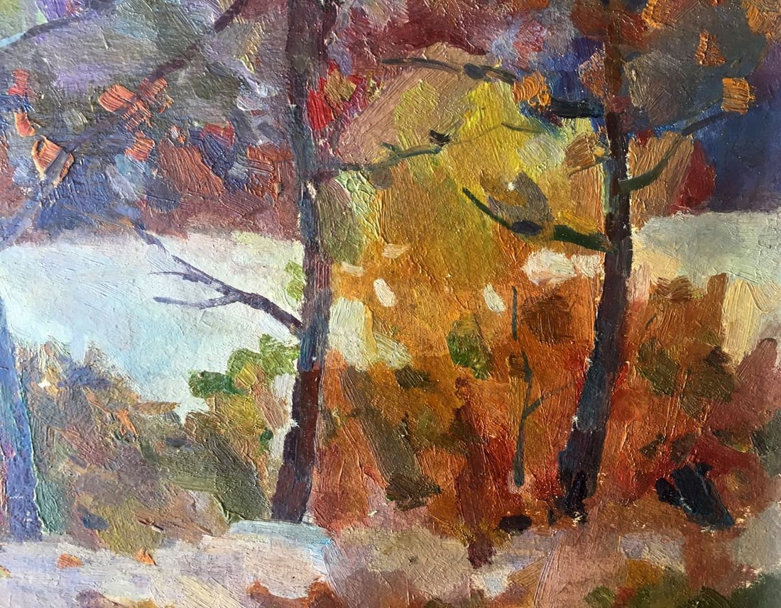 Oil painting Stream in the forest Peter Tovpev - 7