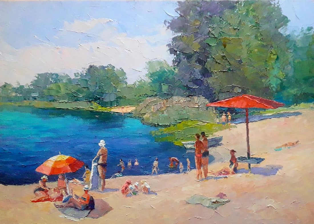 Oil painting Hot day Serdyuk Boris Petrovich: NoSERB 802 *** ABOUT THIS PAINTING *** * TITLE: "Hot day" * ARTISTS: Serdyuk Boris Petrovich * SIZE: 50x70 cm/'19.68x27.75 inches' * MEDIUM: oil, canvas * HAND PAINTED: Original painting from our