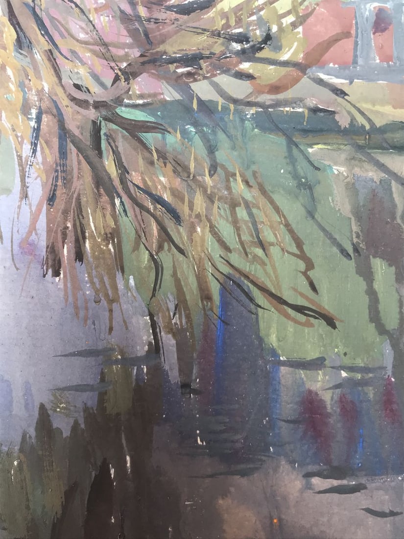 Oil painting By the river Unknown artist - 7